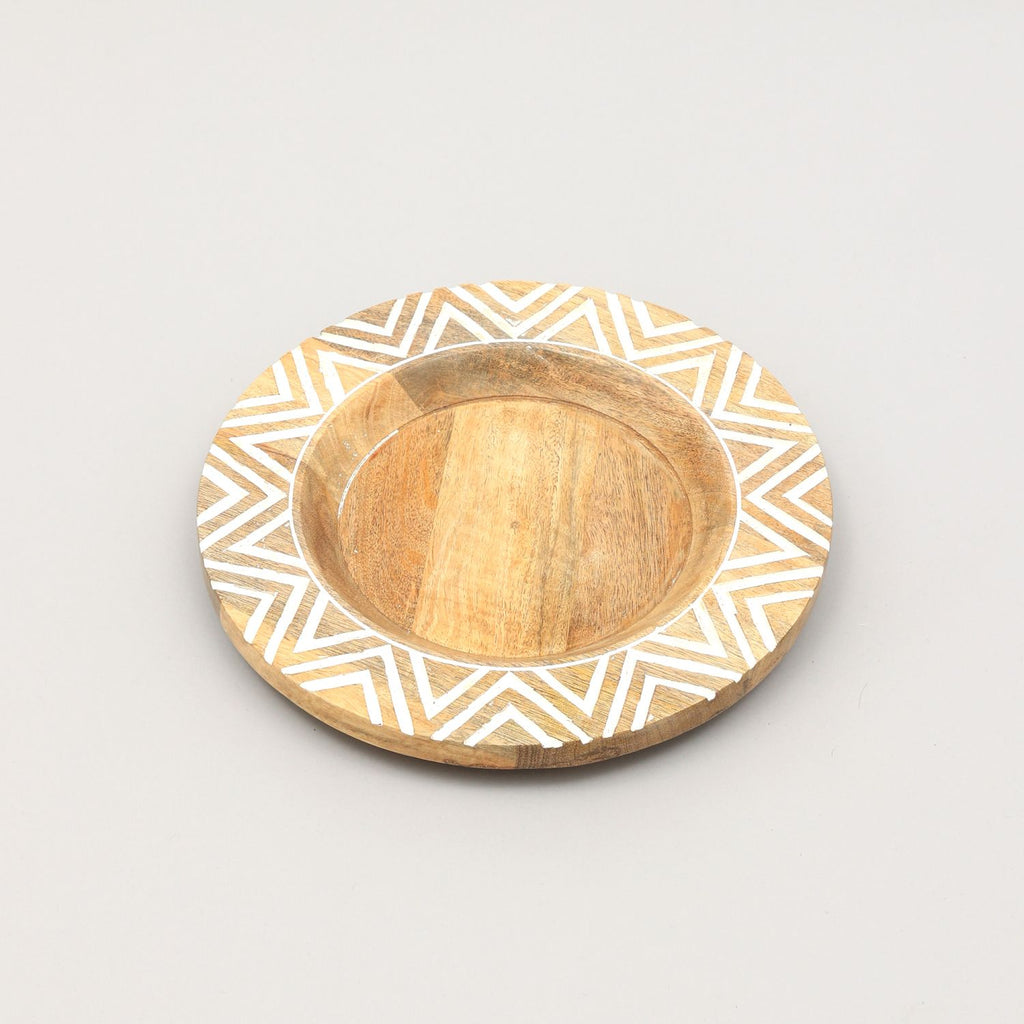 Handcrafted 13" Wood Charger Plate| Wooden Dinning Placemat|Artisan Wood Tableware