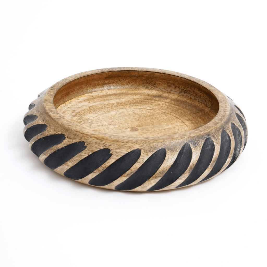 Handmade Wooden Bowl with Black Filler – Unique, Artisan Craft for Stylish Décor