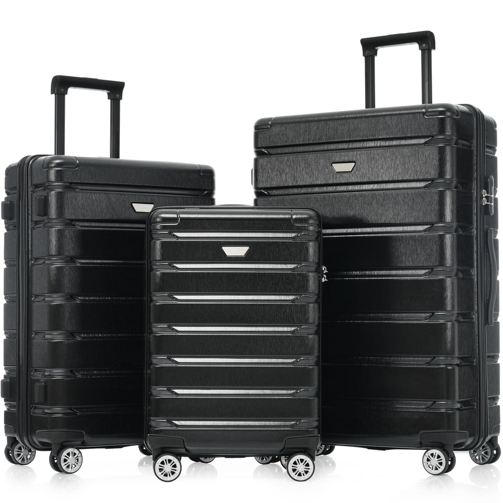 Hardshell Luggage Set 3 Piece, Durable ABS+PC Travel Suitcase with Spinner Wheels for Men Women (20/24/28 Inch)