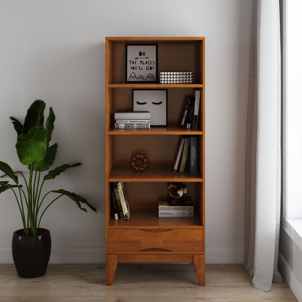 Harper - Bookcase with Storage - Teak Brown