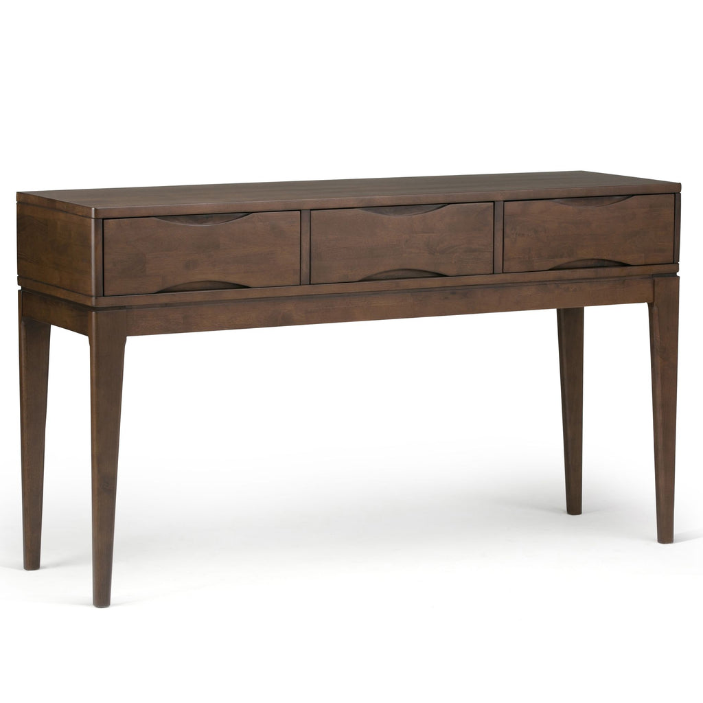 Harper 54 inch Wide Solid Wood Console Sofa Table in Walnut Brown