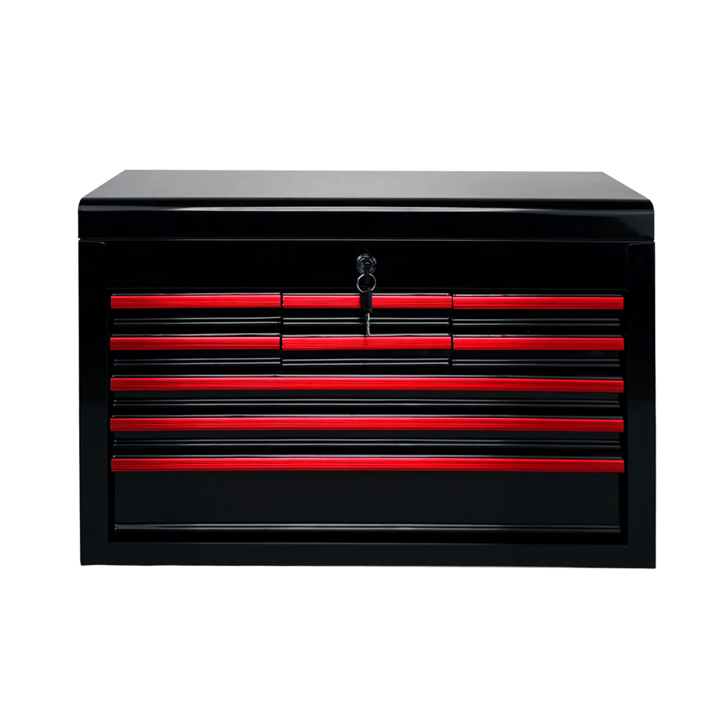 Heavy Duty Metal Tool Box, 24-inch, Portable Metal Tool Box with 9 Drawers, Small Tool Chest with EVA Liners, Ball Bearing Slide Drawers Locking & Powder Coated Finish, Multi-Function Tool Organizer