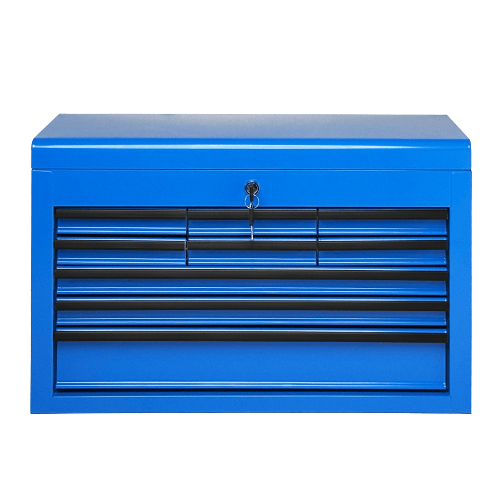 Heavy Duty Metal Tool Box, 24-inch, Portable Metal Tool Box with 9 Drawers, Small Tool Chest with EVA Liners, Ball Bearing Slide Drawers Locking & Powder Coated Finish, Multi-Function Tool Organizer