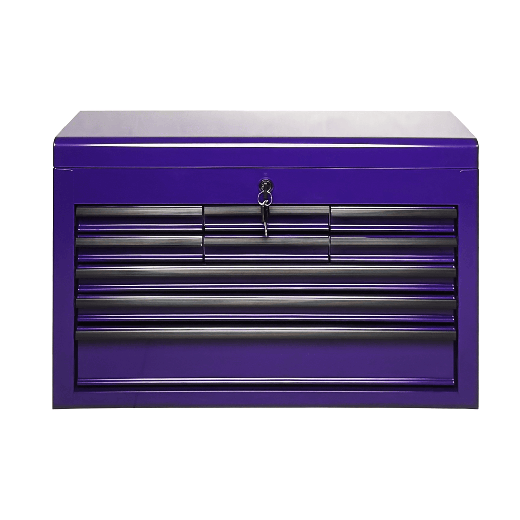 Heavy Duty Metal Tool Box, 24-inch, Portable Metal Tool Box with 9 Drawers, Small Tool Chest with EVA Liners, Ball Bearing Slide Drawers Locking & Powder Coated Finish, Multi-Function Tool Organizer