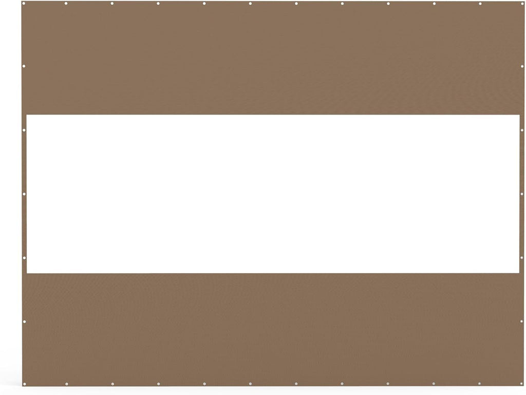 Heavy Duty Outdoor Clear Panel Curtain, 18 oz Waterproof PVC Polyester Curtain, Weather Resistant & Tearproof for Patios, Gazebos, Pergolas, Privacy Screen (10'H x 13'W, Brown)