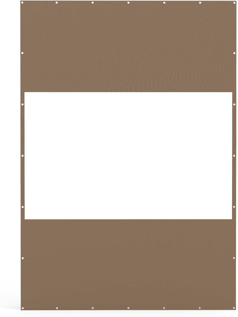 Heavy Duty Outdoor Clear Panel Curtain, 18 oz Waterproof PVC Polyester Curtain, Weather Resistant & Tearproof for Patios, Gazebos, Pergolas, Privacy Screen (10'H x 7'W, Brown)