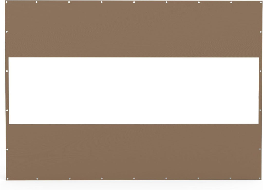 Heavy Duty Outdoor Clear Panel Curtain, 18 oz Waterproof PVC Polyester Curtain, Weather Resistant & Tearproof for Patios, Gazebos, Pergolas, Privacy Screen (7'H x 10'W, Brown)