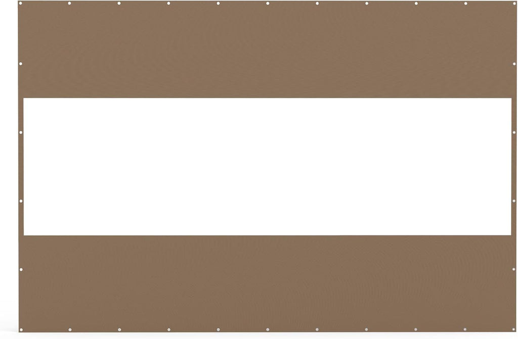 Heavy Duty Outdoor Clear Panel Curtain, 18 oz Waterproof PVC Polyester Curtain, Weather Resistant & Tearproof for Patios, Gazebos, Pergolas, Privacy Screen (8'H x 12'W, Brown)
