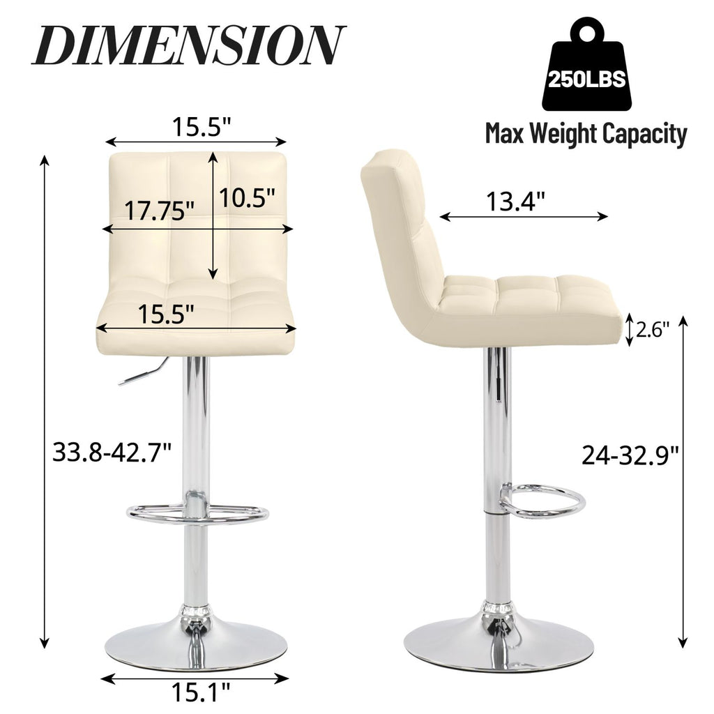 Hengming trumpet tray bar chair, height adjustable, suitable for restaurant, living room, coffee shop or leisure place,set of 2