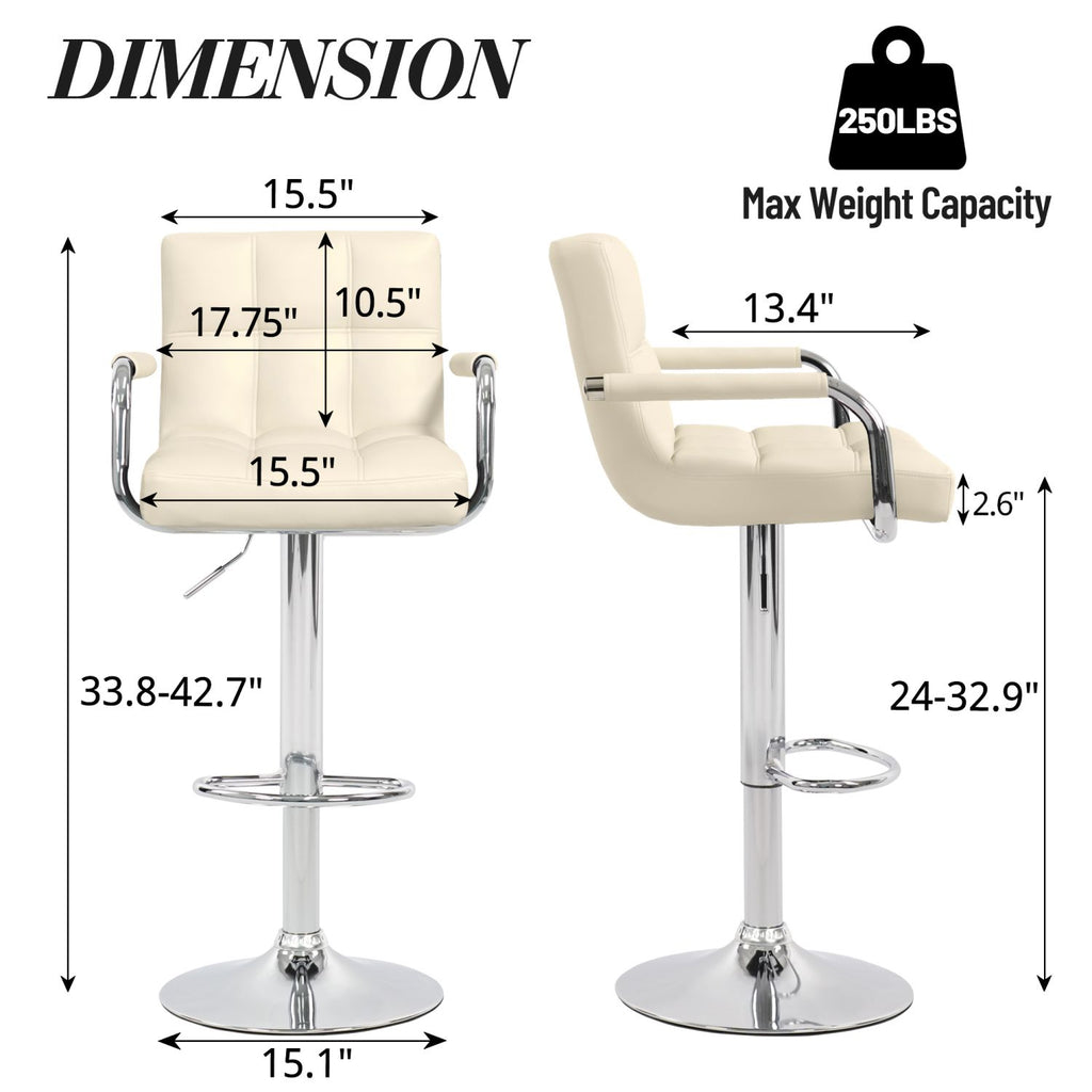 Hengming trumpet tray bar chair, height adjustable, suitable for restaurant, living room, coffee shop or leisure place,set of 2