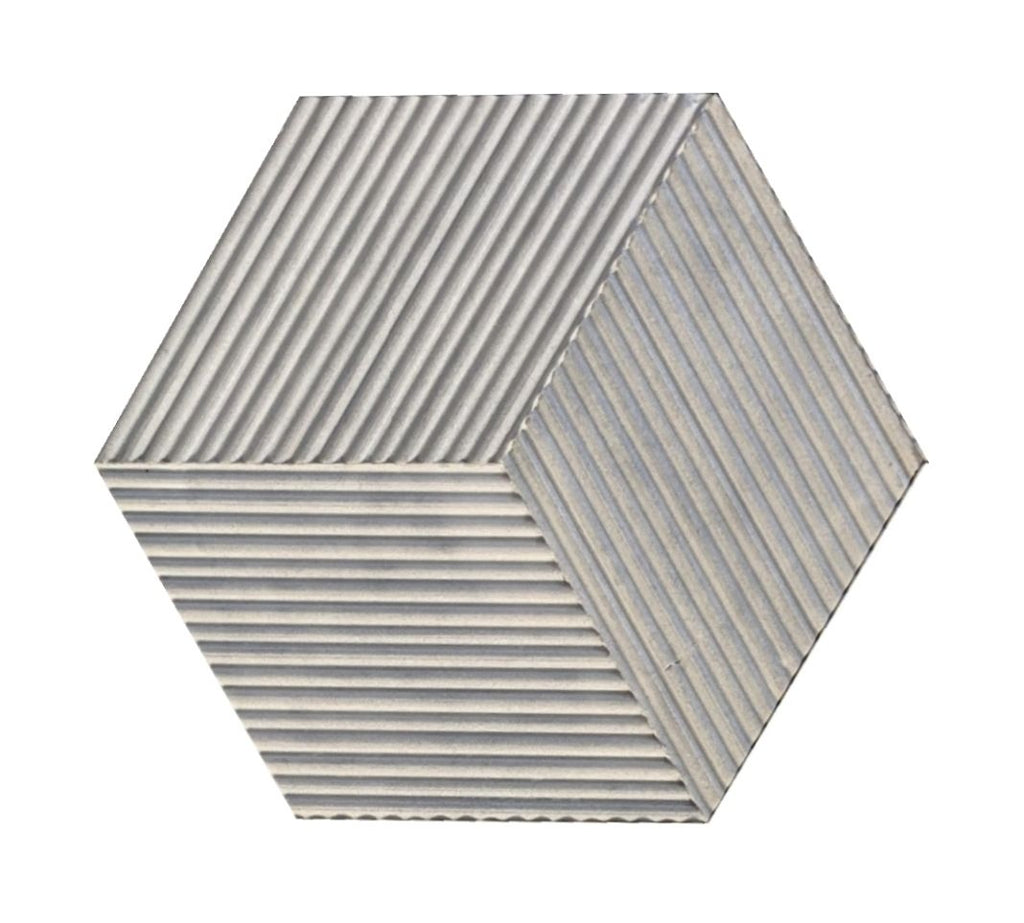 Hexagon natural marble tile, Carrara Gray marble, natural stone, for wall, OL textured finished, 3D fluted marble