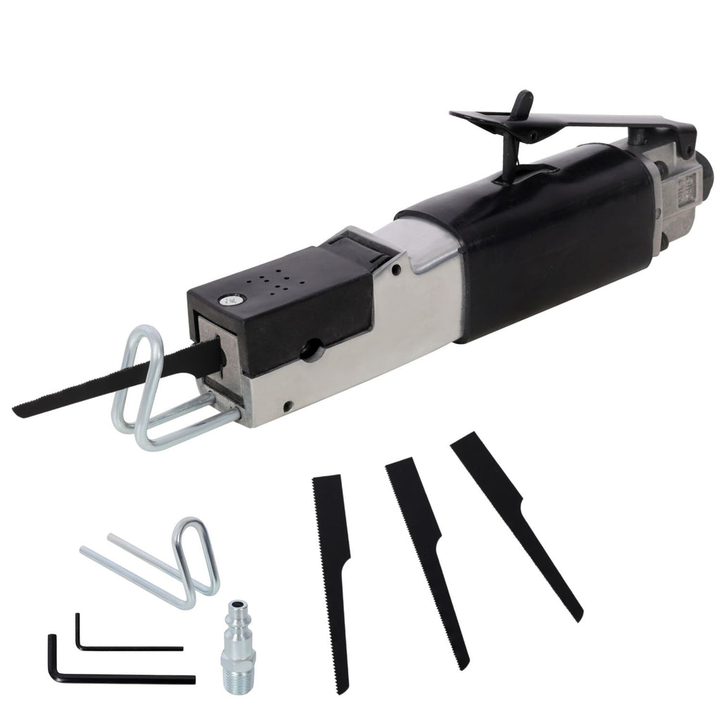 High Speed Air Reciprocating Body Saw Pneumatic Cutting Tool with 3PCS 18T & 24T & 32T Blades,Heavy Duty Hacksaw Cutter for Metal Sheet Cutting