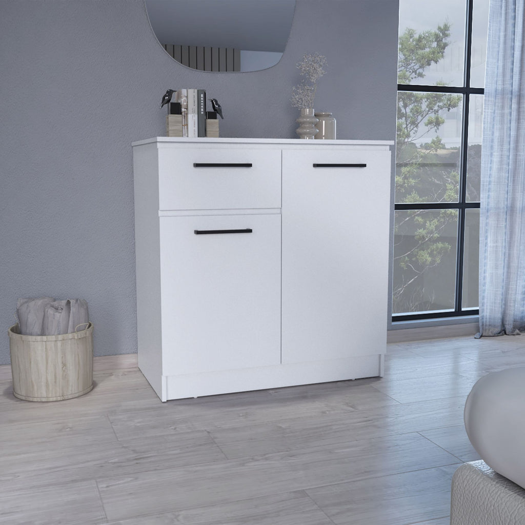 Idaho Dresser with 2-Door Cabinets and Drawer -White
