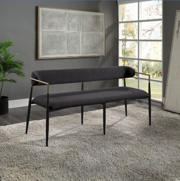 Jaramillo Black Chenille Finish Bench