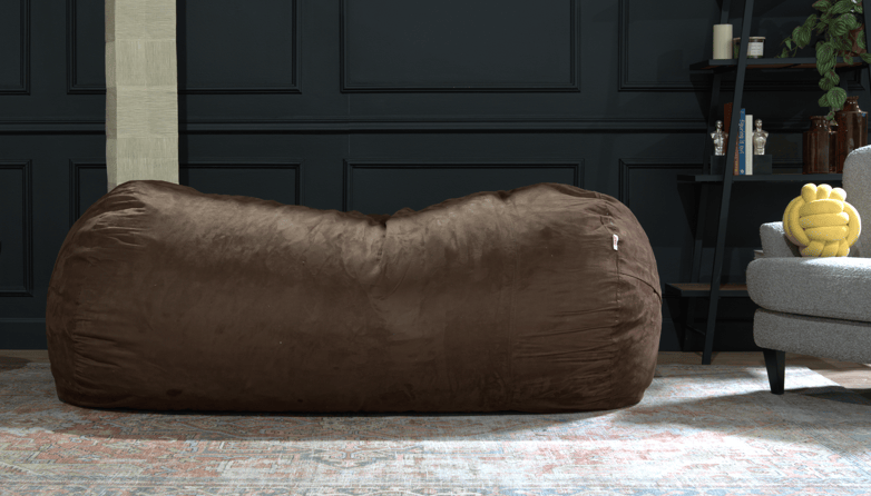 Jasper Traditional 8 Foot Cylindrical Suede Bean Bag, Brown