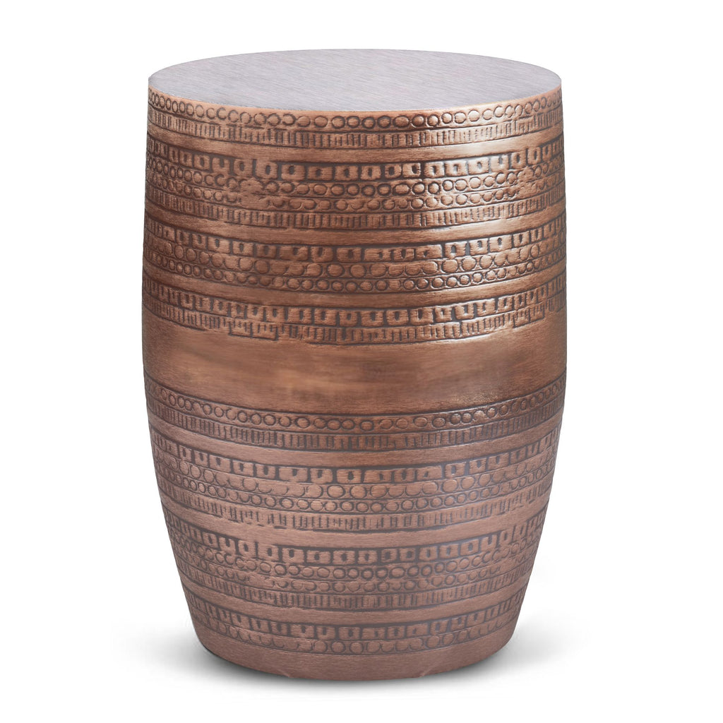 Johnsen - Large Metal Accent Table - Antique Copper