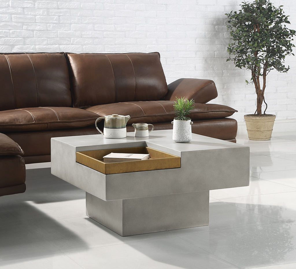 Kailano Weathered Gray Finish Coffee Table
