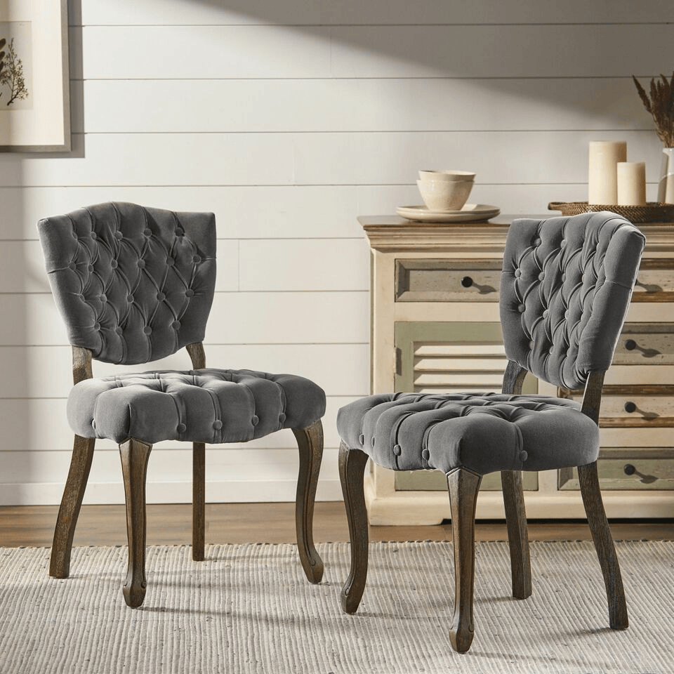 KD TUFTED CHAIR (WTHR)( SET OF 2 )