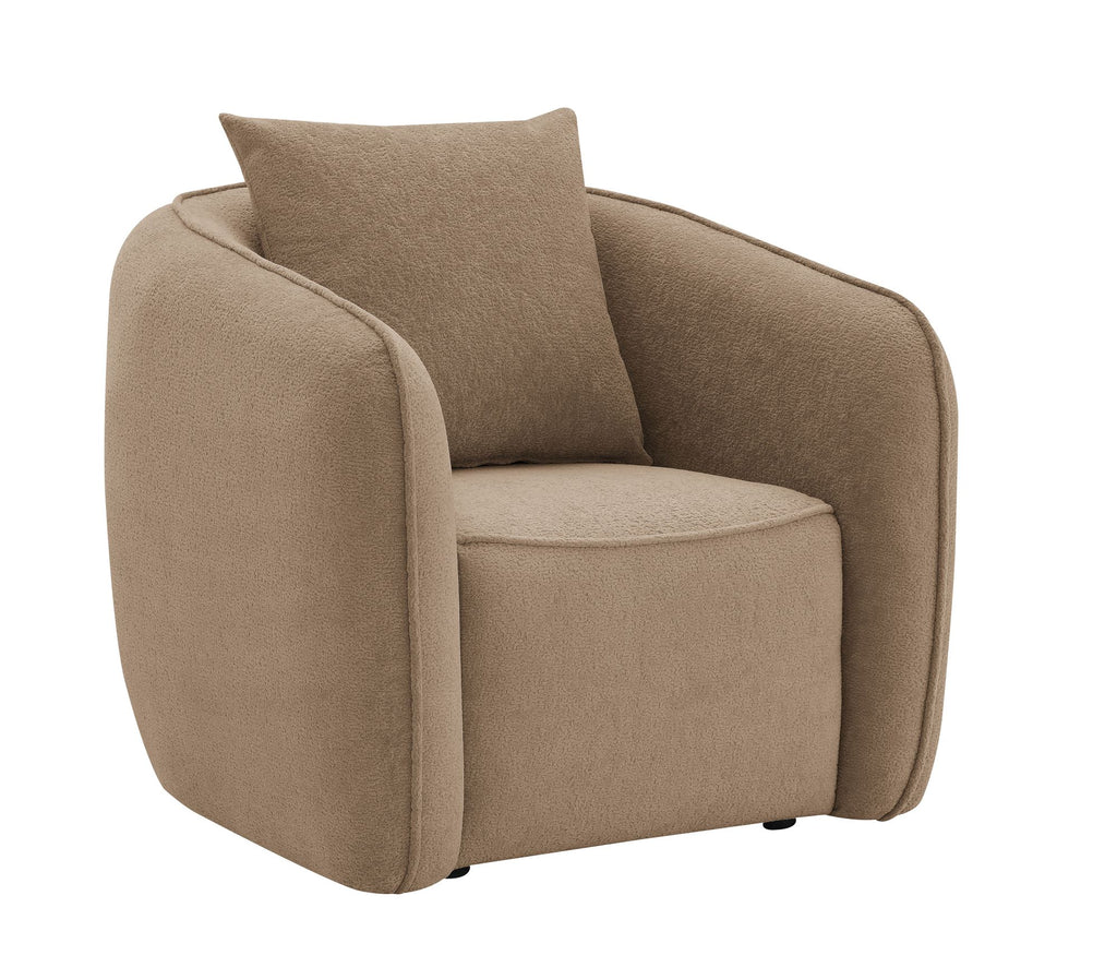 Keith Brown Chenille Chair with 1 Matching Color Toss Pillows