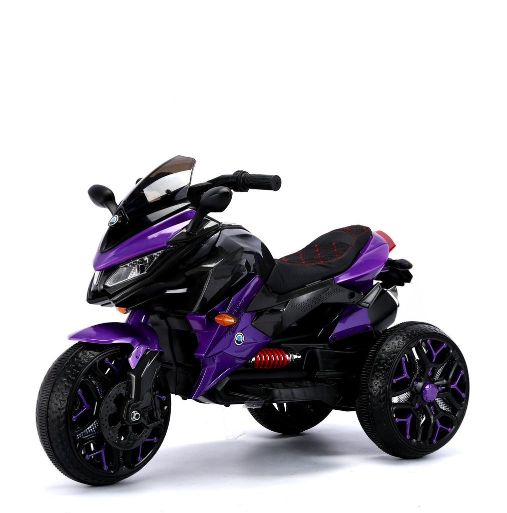 Kids Motorcycle Ride-On Motorcycle 3-Wheels Battery Powered Motorbike Rechargeable 12 V kids ride on toy with PU seat Training Wheels/manual throttle/ drive by hand /Lighting wheels