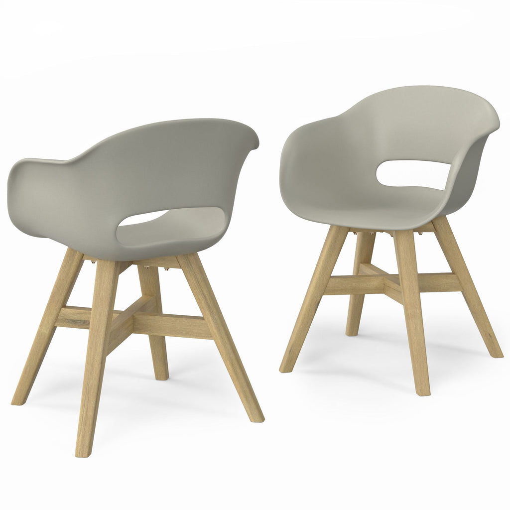 Kona - Outdoor Dining Chair in Plastic (Set of 2) - Taupe