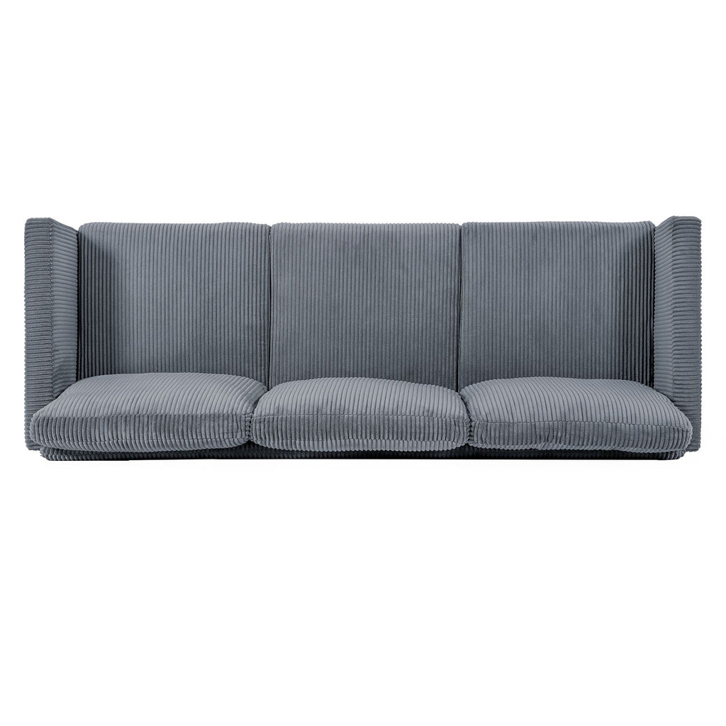 L-Shaped Sofa with Padded Velvet: Multi-functional Design, Modern Luxury Appearance - Ideal for Living Rooms, Apartments - Easy Assembly & Maintenance,Grey