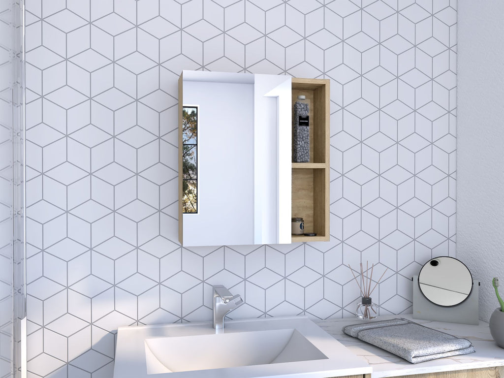 Labelle Medicine Cabinet With Mirror, Five Internal Shelves, Single Door -Pine