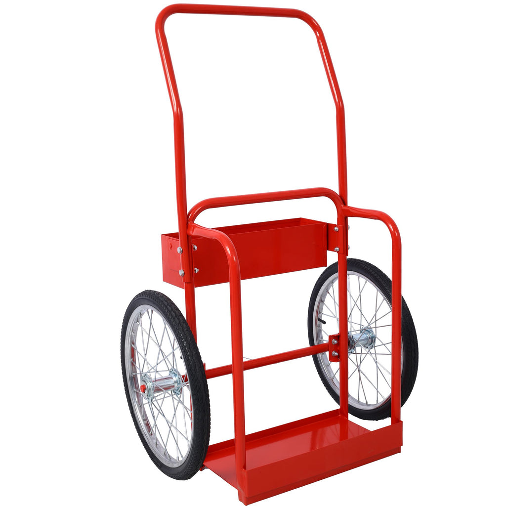 Large Dual Oxygen Tank Cart Dolly Double Cylinder Cart, 20" pneumatic Wheels Includes two fastening belts