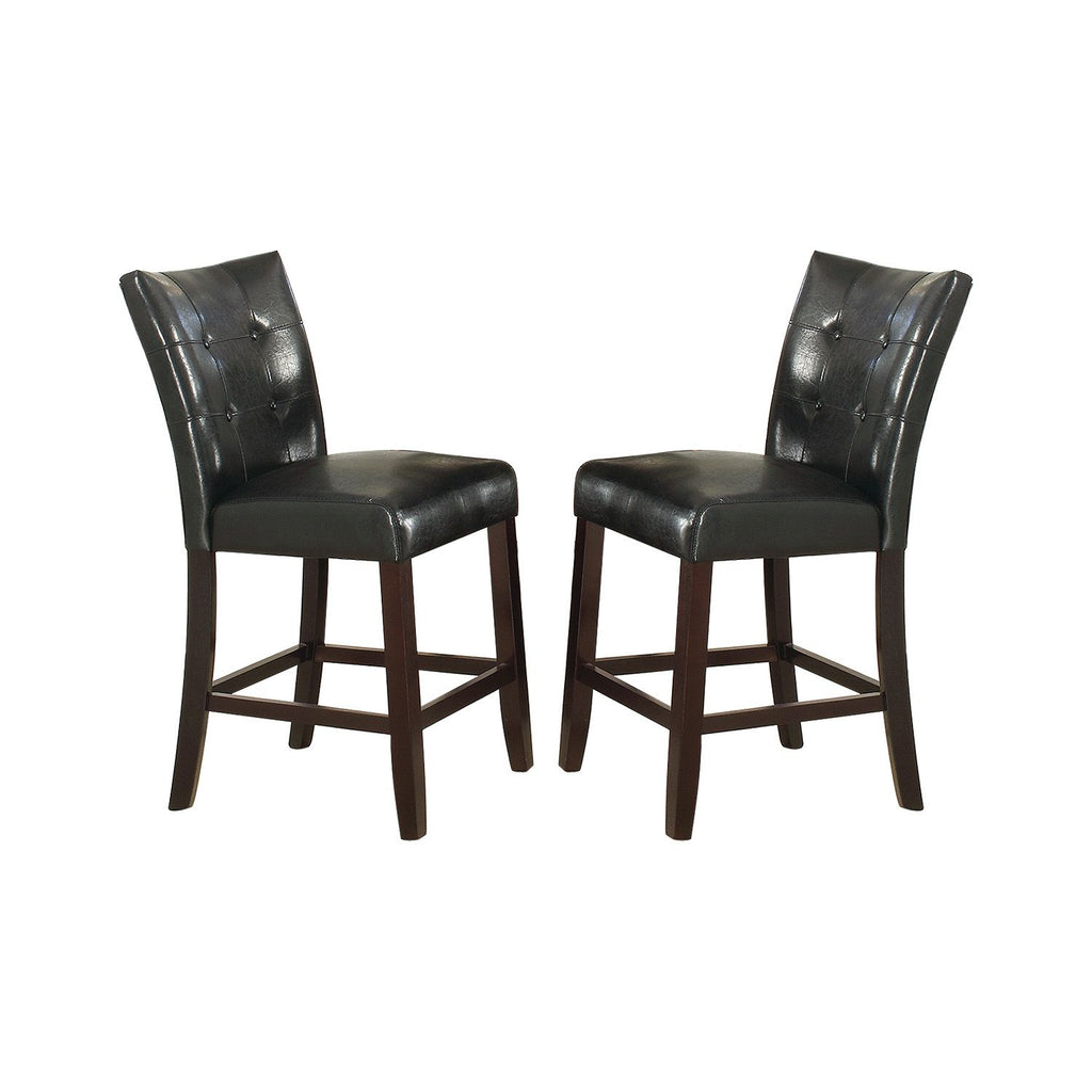 Leather Upholstered High Dining Chair, Black(Set of 2)
