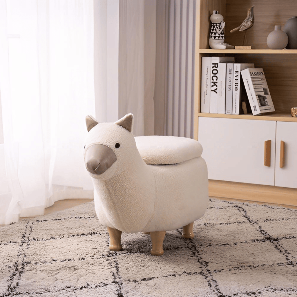 Leo the Llama Stroage Ottoman