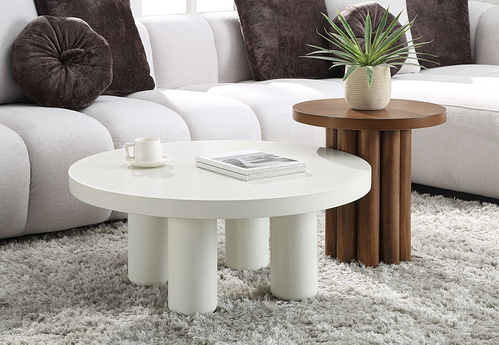 Loanna White Finish Coffee Table
