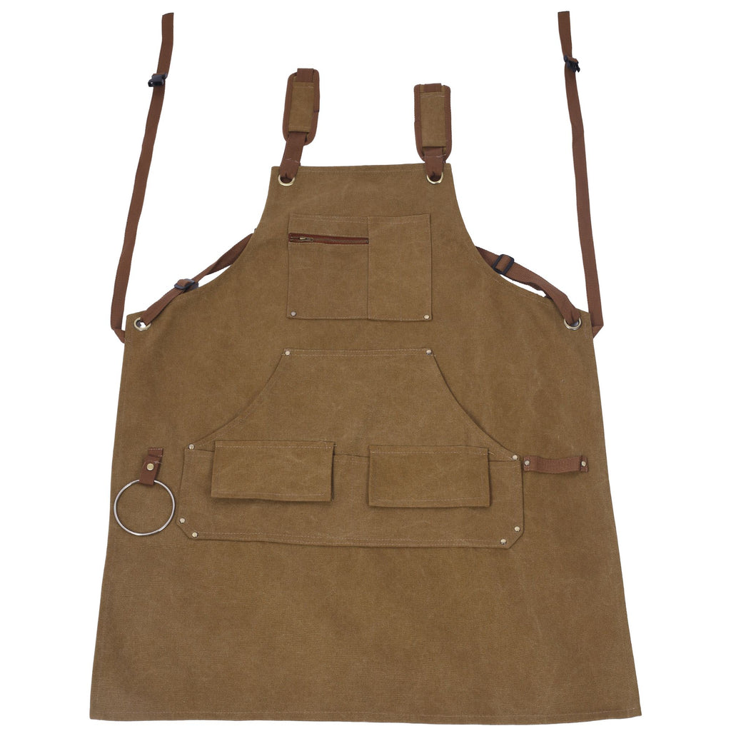 Long Heavy Duty Canvas Tool Apron, Carpenter Aprons, Woodworking Aprons, Carpenters 16 Oz ,Fully Adjustable to Comfortably Fit Men and Women ,not waxed