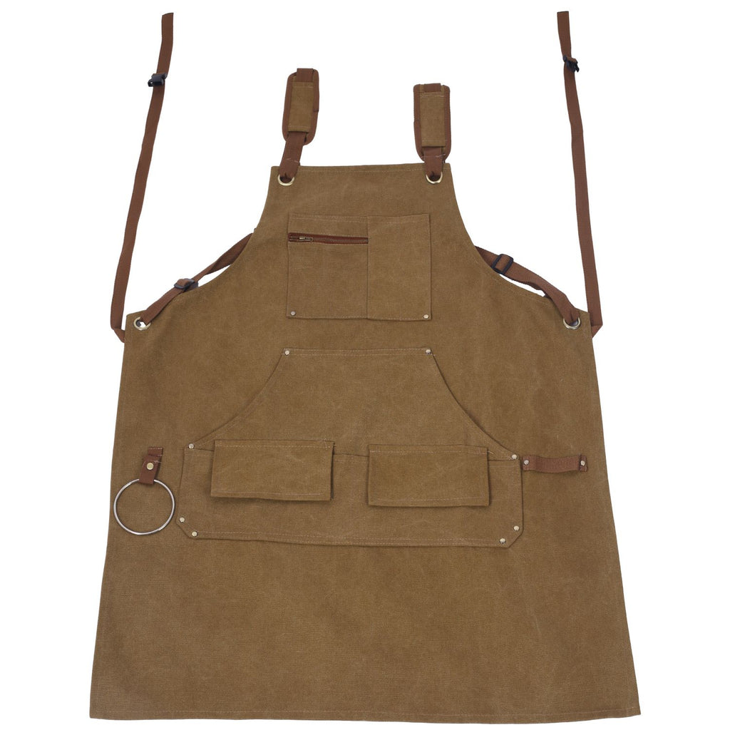 Long Heavy Duty Canvas Tool Apron, Carpenter Aprons, Woodworking Aprons, Carpenters 16 Oz ,Fully Adjustable to Comfortably Fit Men and Women ,not waxed