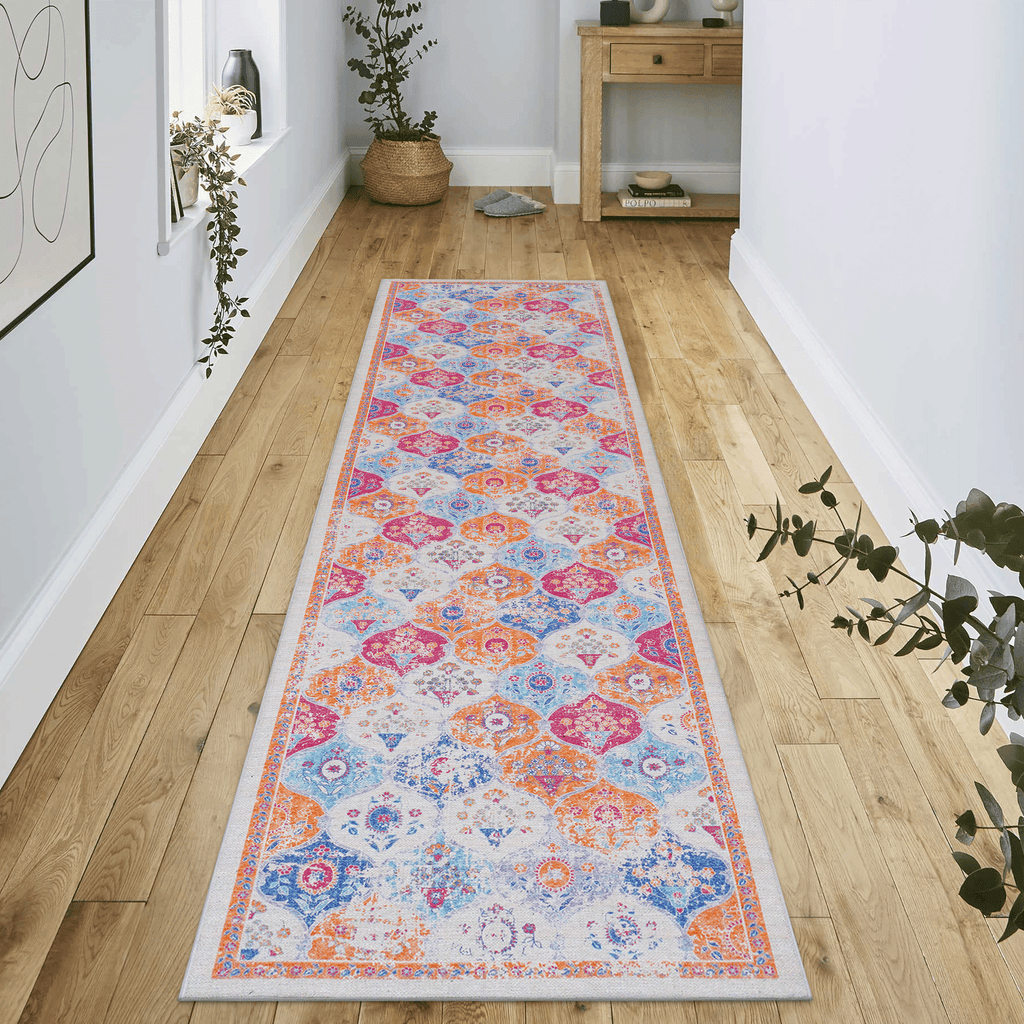 LOOM & LUXE 2'6''x10' Runner, Washable Rug, Low-Pile, Non-Slip, Non-Shedding, Foldable, Kid & Pet Friendly - Area Rugs for living room, bedroom, kitchen, dining room rug, (Cream, 2'6''x10')