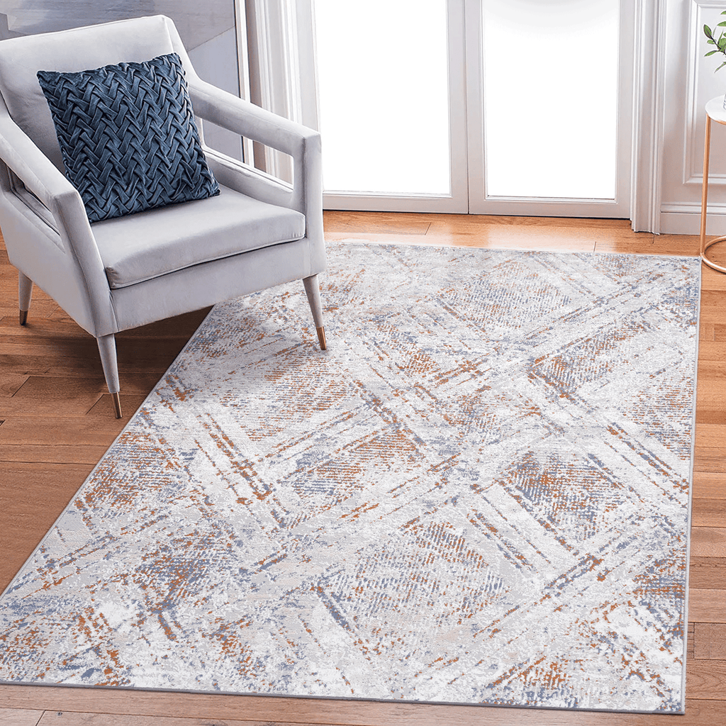 LOOM & LUXE Collection 5X7 Beige /Geometric Non-Shedding Living Room Bedroom Dining Home Office Stylish and Stain Resistant Area Rug