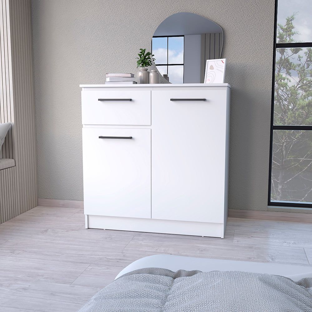 Loonam 2-Door 1-Drawer Dresser White