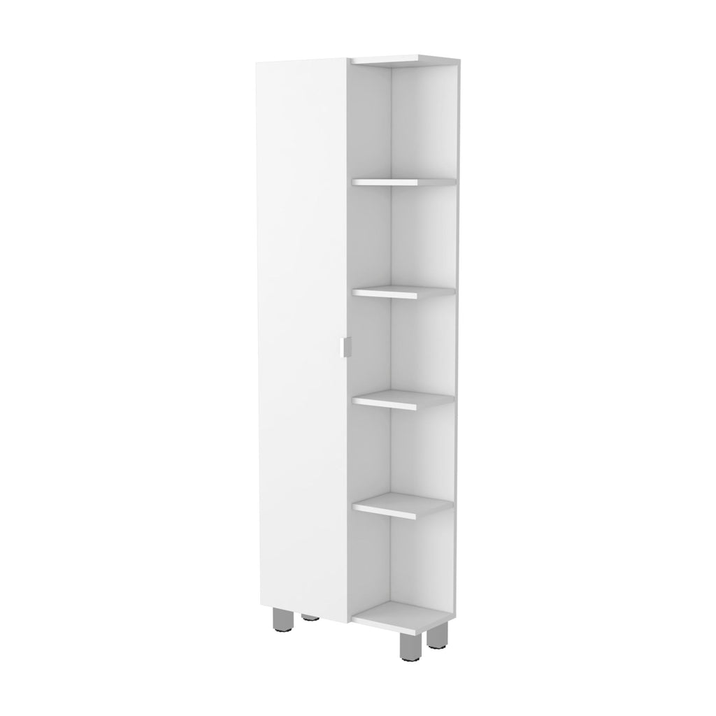 Los Angeles Linen Cabinet, Five Shelves, One Cabinet, Divisions