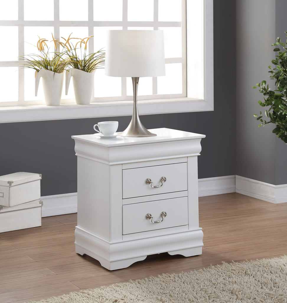 Louis Philippe White Finish Nightstand