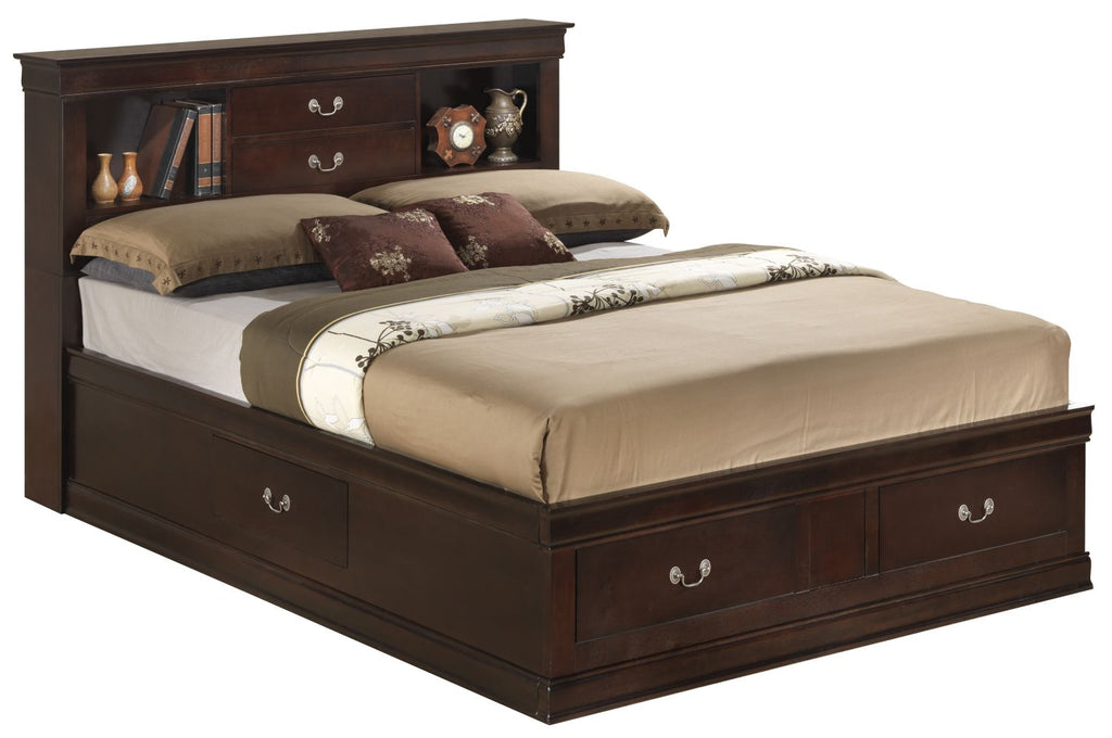 Louis Phillipe G3125B-QSB Queen Storage Bed , Cappuccino