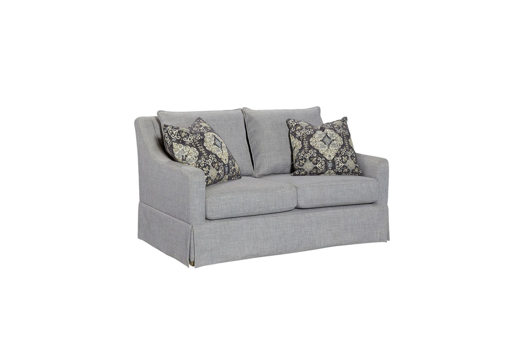 Loveseat with Skirt and Reversable Cushions and 2 Pillows