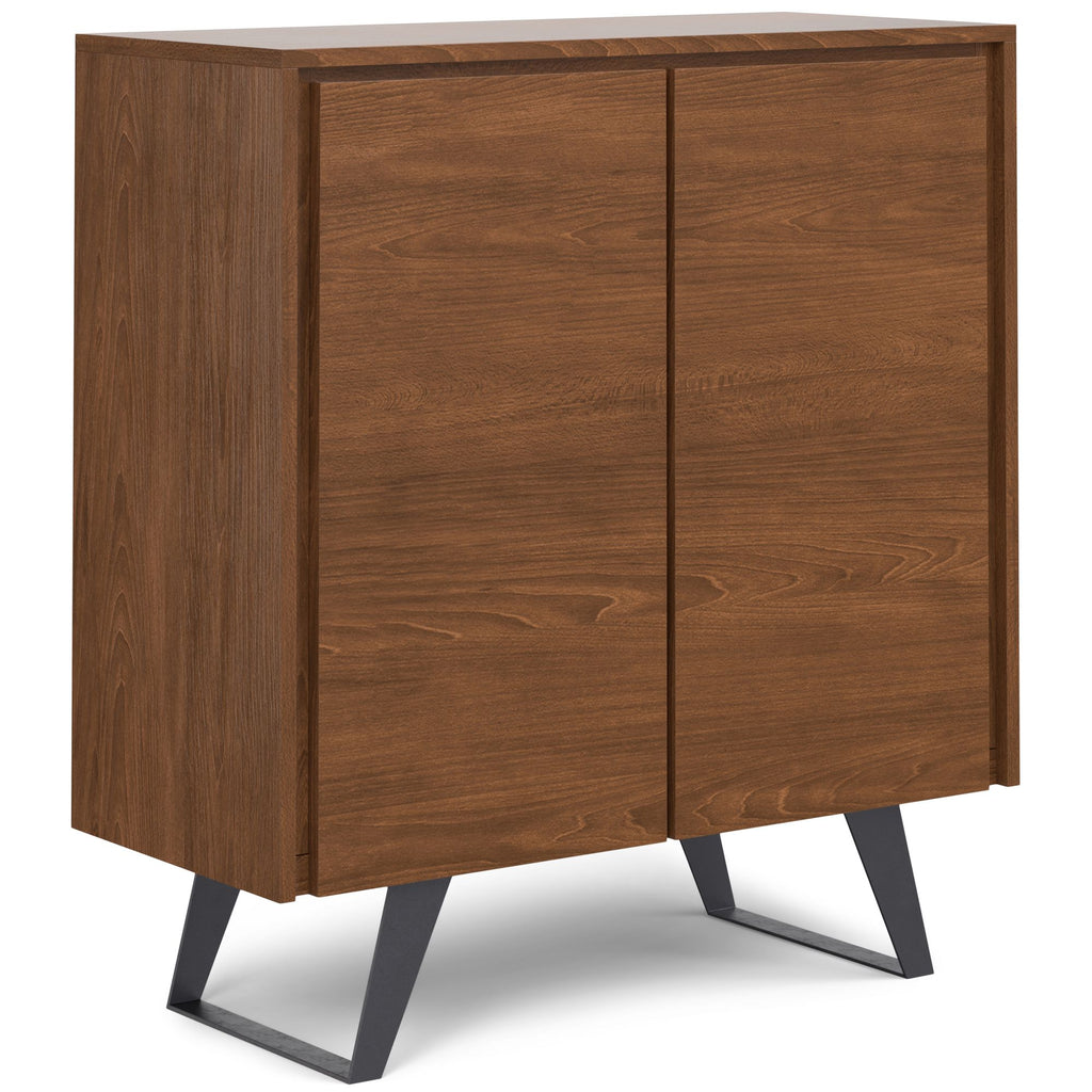 Lowry 39 inch Wide Solid Wood Medium Storage Cabinet in Walnut Veneer