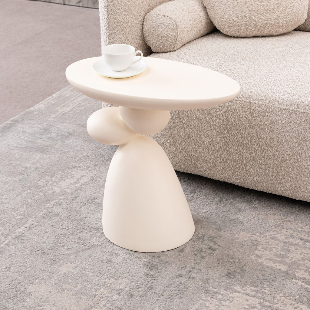 Lucky Stone End Table, Fiberglass Side Table, Modern Minimalist Corner Table, Coffee table with Decoration, Home Decor for Living Room, Bedroom, Guestroom