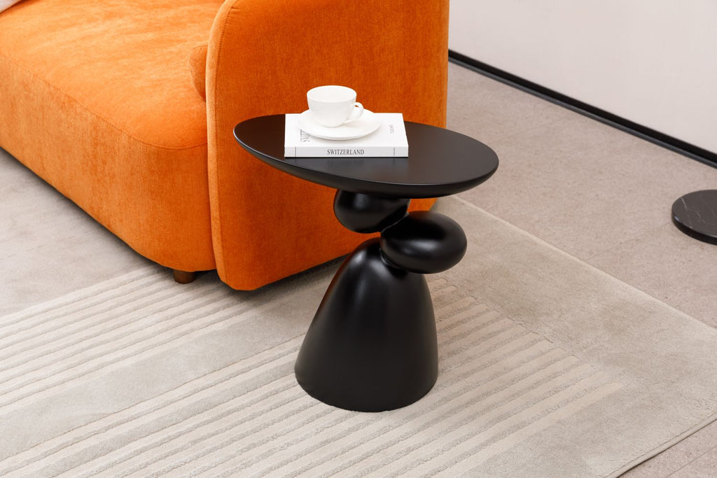 Lucky Stone End Table, Fiberglass Side Table, Modern Minimalist Corner Table, Coffee table with Decoration, Home Decor for Living Room, Bedroom, Guestroom