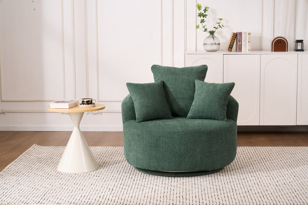 LY-031-GN SWIVEL COMPRESSION CHAIR: Single-seat compression chair, Crochet yarn material, Full Sponge Compression Swivel Chair,Compression Chair for Home Living/ Home Furniture/ Apartment/Hotel/Office