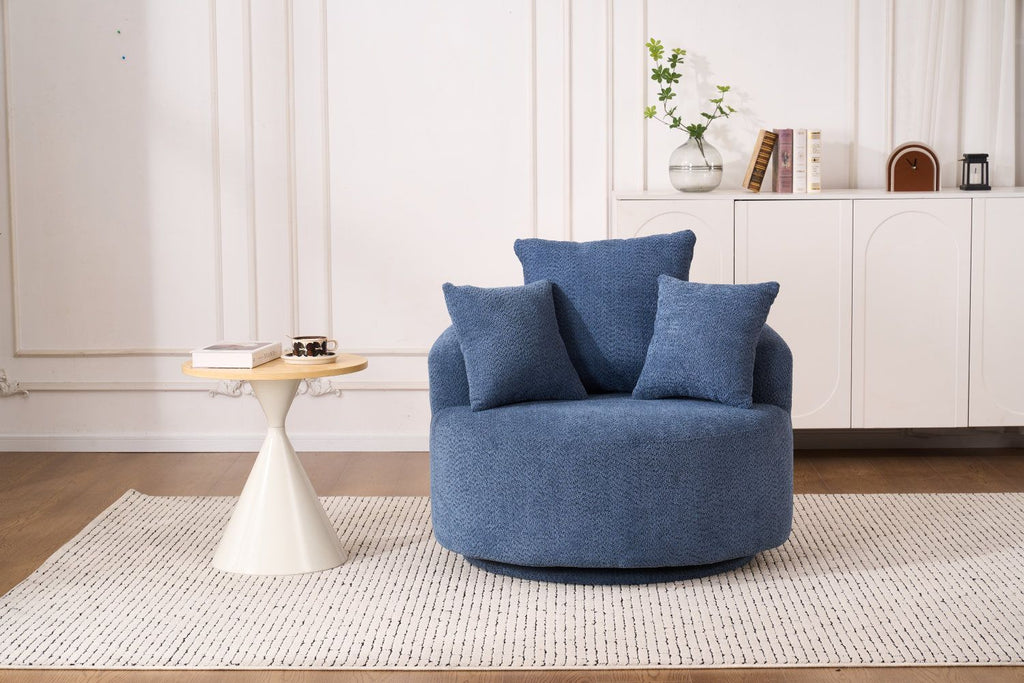 LY-031BL SWIVEL COMPRESSION CHAIR: Single-seat compression chair, Crochet yarn material, Full Sponge Compression Swivel Chair,Compression Chair for Home Living/ Home Furniture/ Apartment/Hotel/Office