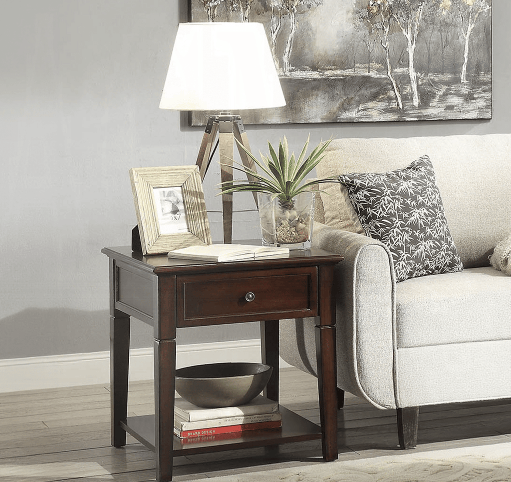Malachi Walnut Finish End Table
