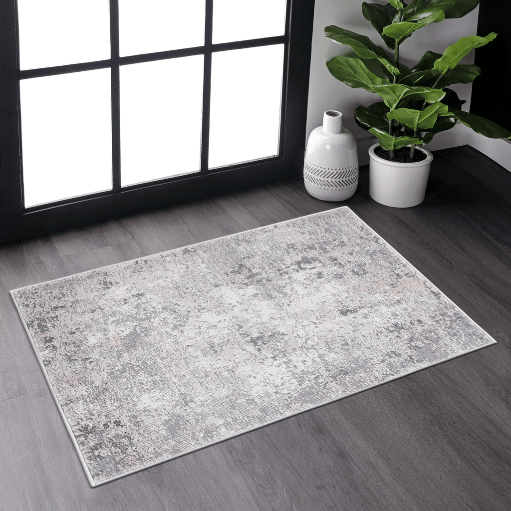 MARFI Collection 2X3 Grey / Multi / Abstract Doormat Rug