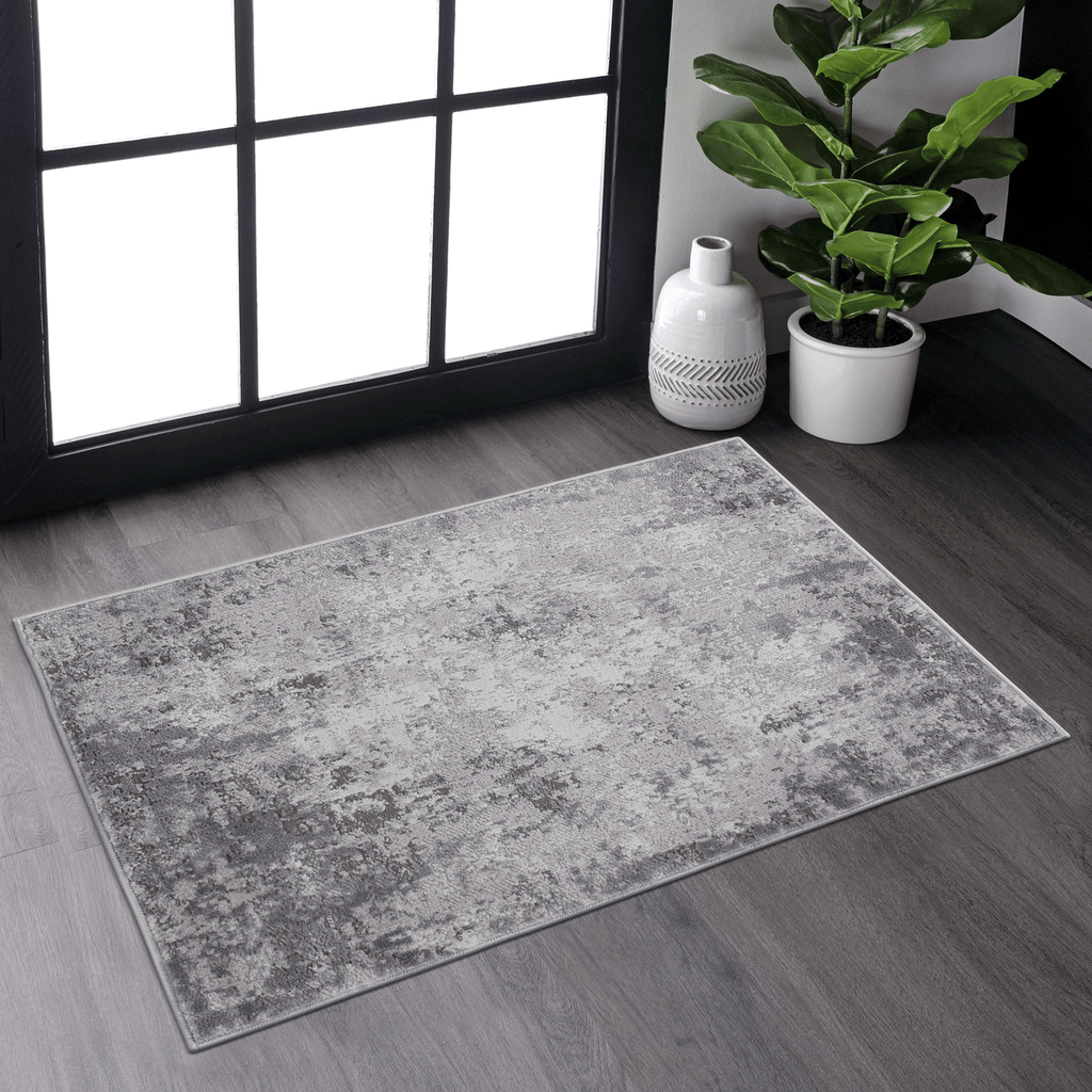 MARFI Collection 36*24 inch Light Grey / Abstract Doormat Rug