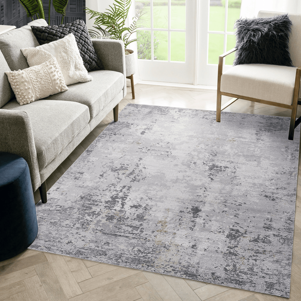 MARFI Collection 5.3X7.6 Ivory / Sand / Abstract Area Rug Modern, Contemporary, Non-Shedding & Easy to Clean, Ideal for Living Room, Bedroom, Dining Space, 90*63 inch