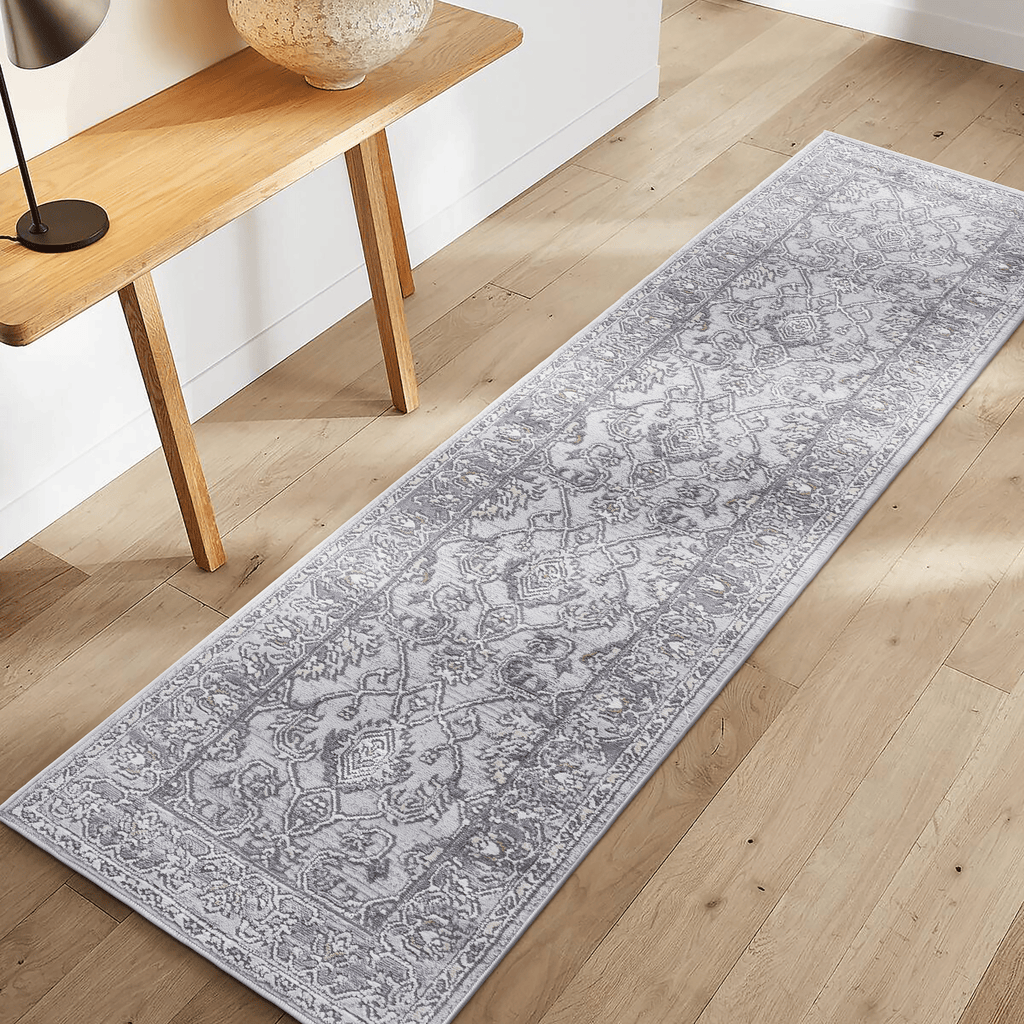 MARFI Collection 96*26 inch Ivory / Grey / Oriental Runner Rug